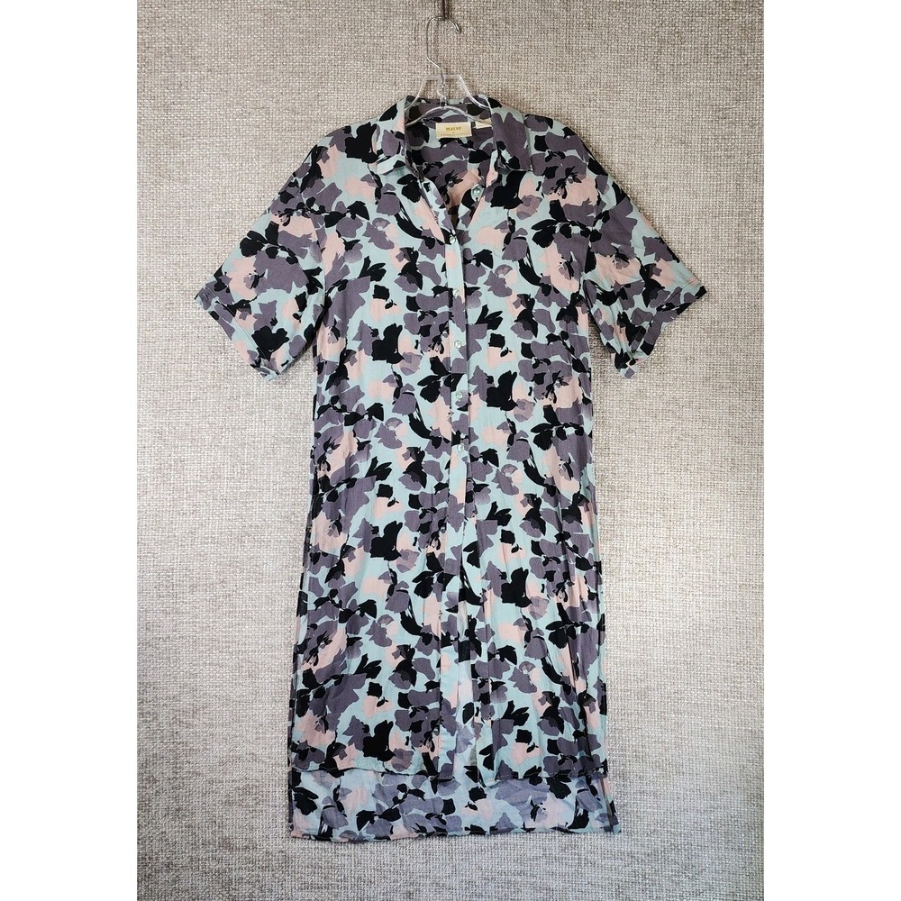 Maeve Anthropologie Long Floral Duster Blouse Womens XS Short Sleeve‎ Flowy